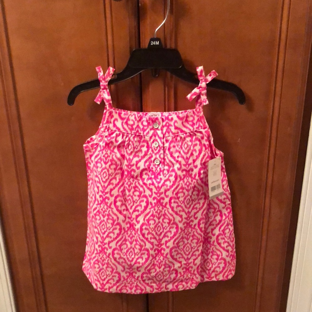 Pink and white summer blouse